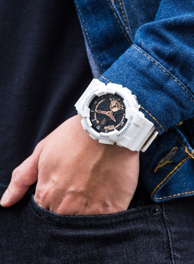 كاسيو ساعة كاسيو جي شوك GA-110RG-7A للرجال باللونين الأسود والأبيض والذهبي - Image 2